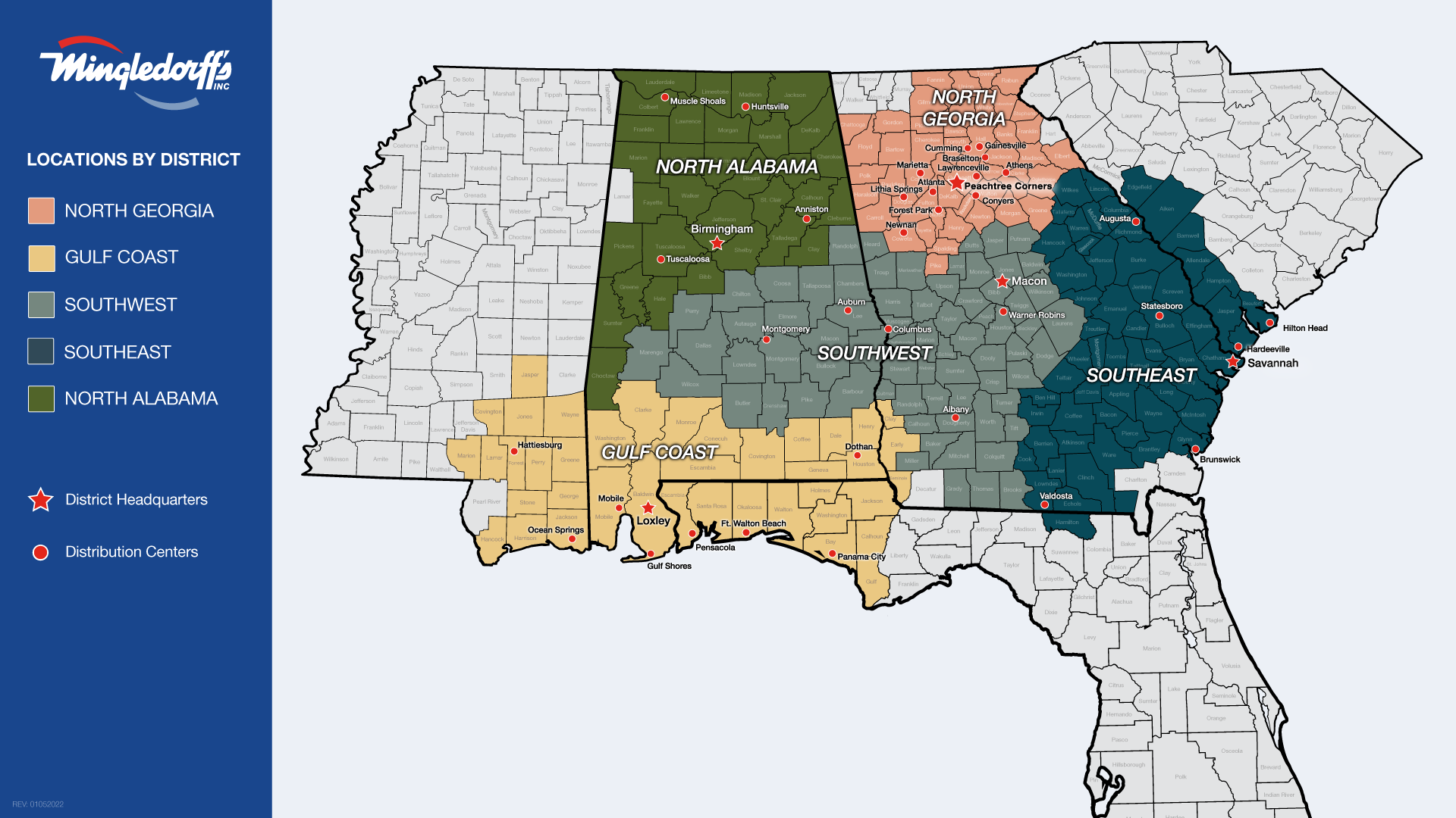 Mingledorff’s Territory Map